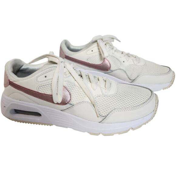 Women's Air Max SC Sz 8 White and Metallic Pink Active Casual Running Sneakers - Picture 1 of 7
